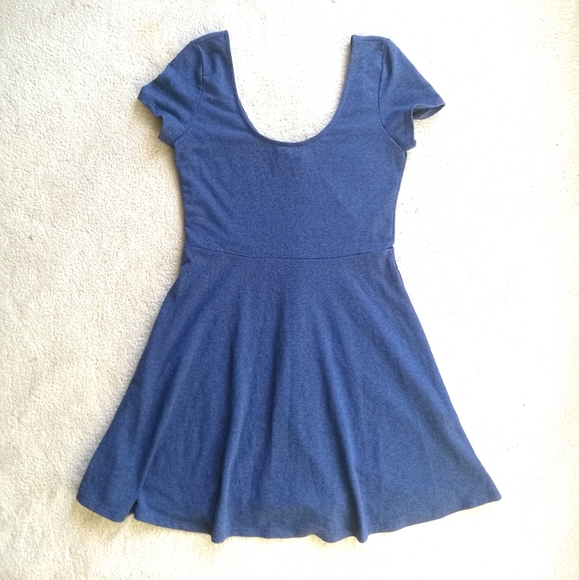 SOLD Forever 21 marled navy blue skater dress - Picture 2 of 6